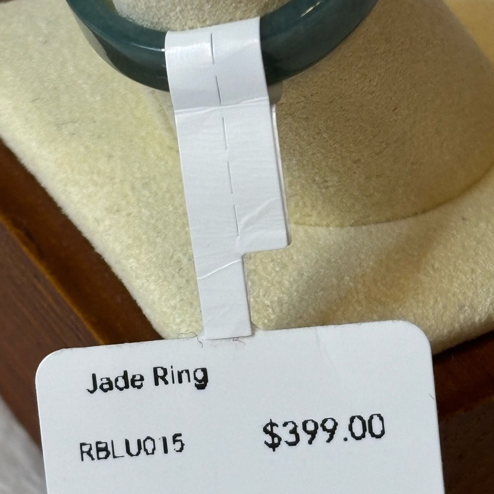 NWT Genuine Guatemalan Blue Water Jadeite Jade Band Ring - Picture 3 of 10